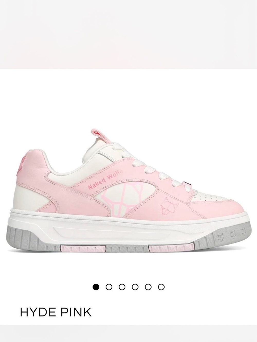 Naked Wolfe Pink and White Low-Top Trainer